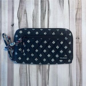 Vera Bradley Black Quilted Floral Wristlet